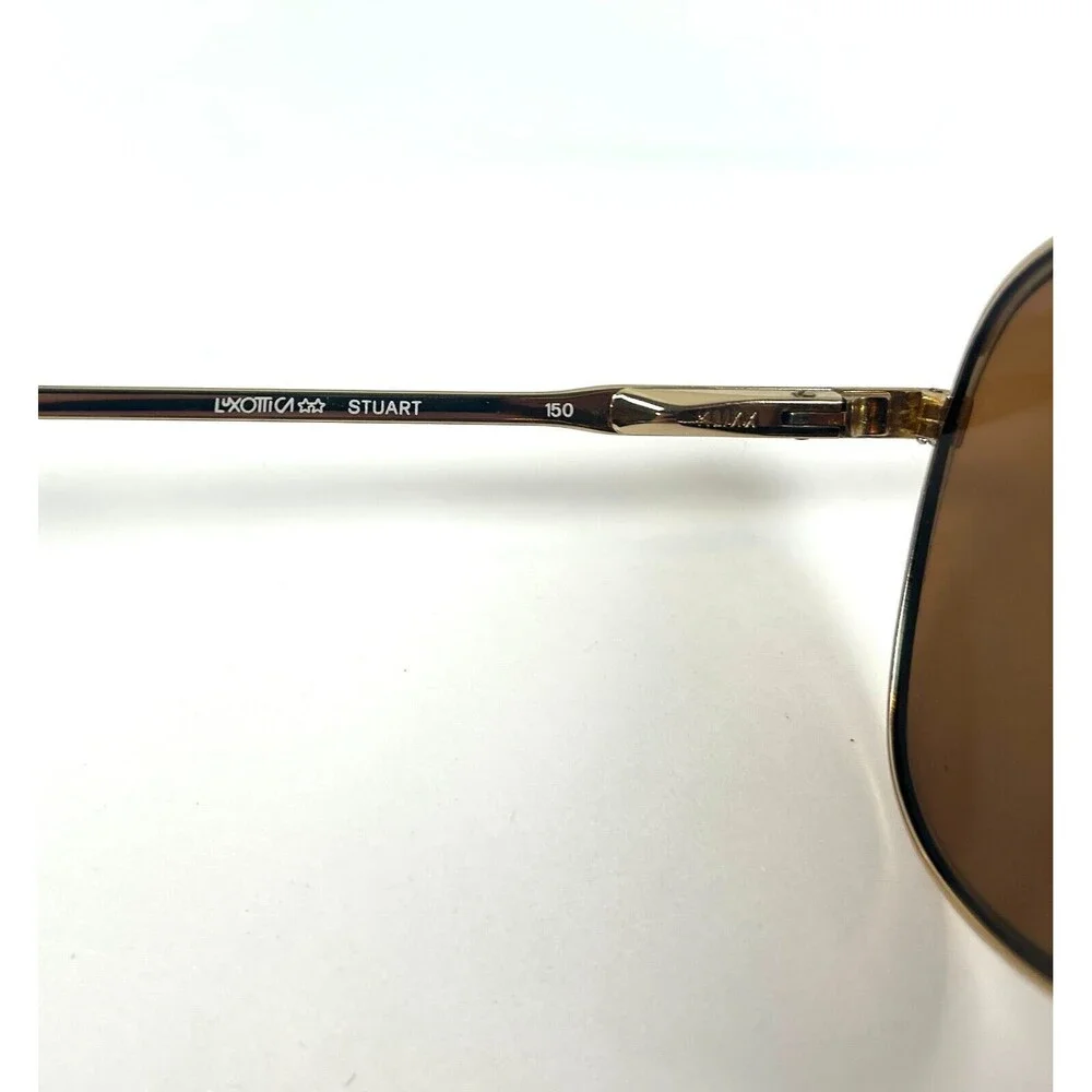 LUXOTTICA STUART GOLD ELECTROPLATED SUNGLASSES FRAMES ONLY ITALY 62-17-150 FLIXX